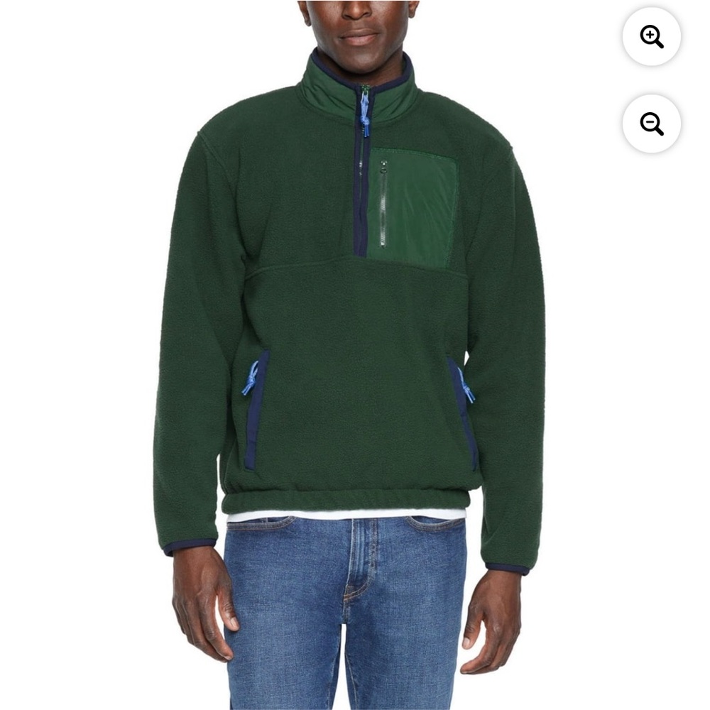 GAP men’s size medium Olive Fleece Half-Zip Jacket